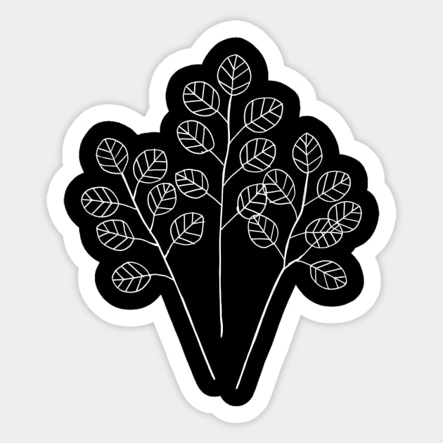 Eucalyptus || Minimal Leaves Sticker by WorkTheAngle